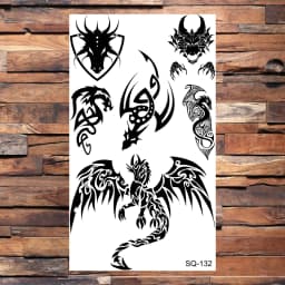 Black Scorpion Temporary Tattoos For Adults Men Realistic Dragon Wolf Tiger Thorns Fake Tattoo Sticker Hand Leg Tatoos Creative