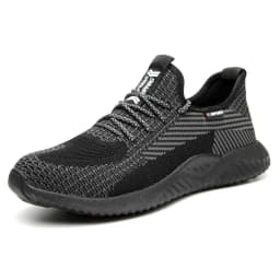 SUADEX Men Steel Toe Safety Work Shoes Breathable Lightweight Comfortable Industrial Construction Shoes Puncture Proof Antislip