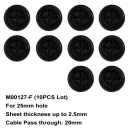 Flexible Rubber Grommet for Cable Hole Cover, Wire Organizer, Cable Pass Through, Round Gasket Black