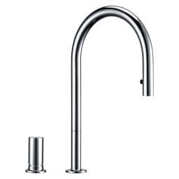 Pull Down Kitchen Sink Faucet Brushed Gunmetal Black Single Handle Double Hole Hot And Cold Sprayer Brass Countertop Mounted