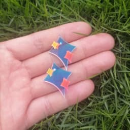 FishSheep Colorful Acrylic Geometric Star Moon Butterfly Drop Earrings For Women Cute Transparent Laser Dangle Earrings Jewelry