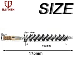 1pc Steel Wire Pipe Tube Brush Cleaning Tools Water Pipe M12 Steel Wire Pipe Tube Sweep Cleaning Chimney Hand Tools 18-75mm