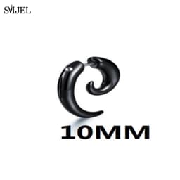 Punk Acrylic Black Bull Horn Shape Earrings for Women Men Personality Snail Studs Tribal Spiral Earing Piercings Hip-Hop Jewelry