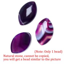 Natural Stone Purple Green Blue Black Striped Agates Beads Marquise Cabochons Stone Pendant 28x45mm For Jewelry Making