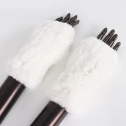 New Women 100% Real Genuine Knitted Rex Rabbit Fur Mittens Winter Warm Lady Real Fur Fingerless Gloves Handmade Knit Fur Mitten
