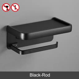 ELLEN Black Toilet Paper Holder Multifunction Bathroom Storage Shelf Roll Paper Holder EL609