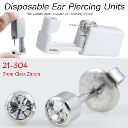 1PC Sterile Disposable No Pain Ear Piercer device Ear Cartilage Piercing Gun Tool Kit Unit Built In CZ Birthstone Earring Stud