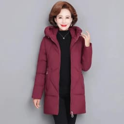 2025 New Winter Padded Jacket Mother Mid-Aged and elderly female Long Cotton-Padded Jacket Thick Parkas Mother Down Cotton Coat