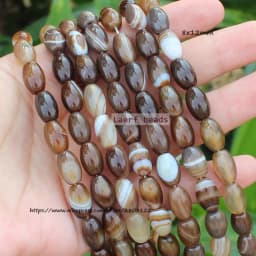 6-50mm Natural Coffe Botswana Agate Coffe Color Stripe agates Oval beads 15"/38cm , For DIY Jewelry making !