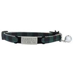 Plaid Cat Collar Personalized ID Small Dog Collars Safety Buckle Free Engraving Adjustable with Bell for Puppy Kittens Necklace