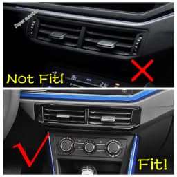 Center Control Gear Shift Panel Inner Door Armrest Handle Cover Trim Black Fit For VW Volkswagen Polo 2019 - 2023 Accessories