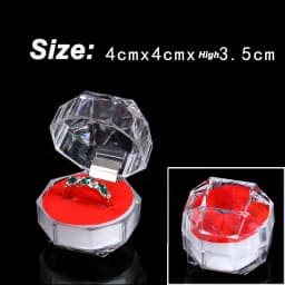 Transparent Diamond Wedding Engagement Ring Box Octagon Container Propose Marriage Rings Display Carrying Case Storage
