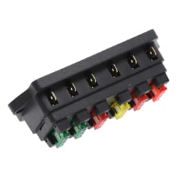 Circuit Standard 6 Way ATO Blade Fuse Box Plastic Cover DC12V 24V Car Fuse Block Holder with 6Pcs 3A-30A Fuses and Clip for Auto