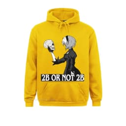 NieR Automata Hoodie 2B Or Not 2B Men Hooded Pullover Funny Cotton Long Sleeve Jacket Anime Plus Size Tops