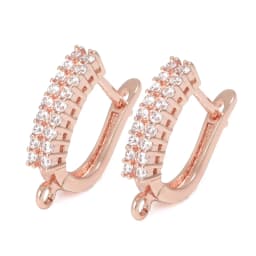 New DIY Earrings Clasps Hooks for Woman Handmade Jewelry Making Accessories Gold Color Brass Zircon Earrings Hook