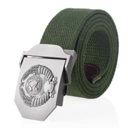 SupSindy New Canvas Belt 3D Soviet National Emblem Metal Buckle Jeans Belts for Men CCCP Army Military Tactical Belts Male Strap