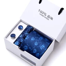 Brand 100% Silk Ties Gift box Office Men Classic Party Wedding striped 7.5cm Silk Wedding Floral Tie Necktie Handkerchief Set