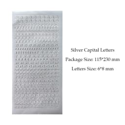 1 Sheet PVC Waterproof Durable Korean Golden Silver English Letter Stickers for Photos Albums Decoration