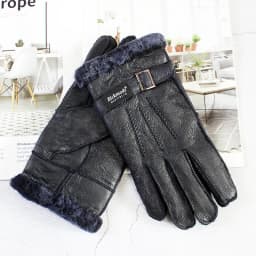 Sheepskin Fur Gloves Men Leather Thick Winter Warm Outdoor Wind and Cold Handmade Sewing Finger New Bickmods Brand