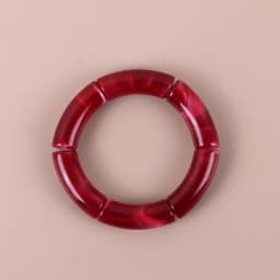 Trendy Resin Geometric Beaded Bracelets on Hand Acrylic Bamboo Tube Bangles Bracelets For Women Fashion Jewelry Valentines Gift