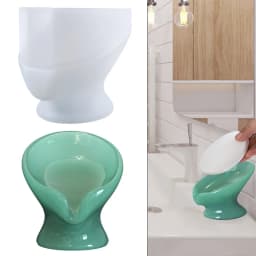 DIY Crystal Silicone Mold Drainage Design Lotus Leaf Soap Storage Box Holder Bedroom Using Home Epoxy Silicone Mould For Resin