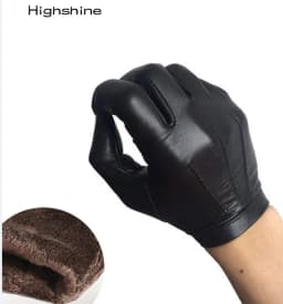 Men's Thin Lambskin Leather Gloves Wrist Button Tight-Fitting Unlined Luxury Italy Gloves Winter Warm Driving Touch Screen