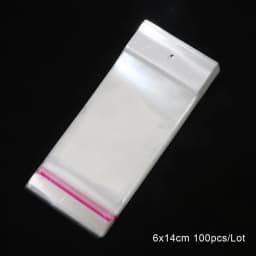 100pcs Transparent Self Adhesive Plastic Storage Bag OPP Poly Pack Bag With Hang Hole Retail Packaging Pouches Beads Jewelry Bag