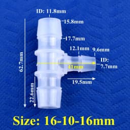5~200pcs 12~20 To 4~16mm Reducing Tee Connector Food Grade PP Garden Irrigation Reducer Tee Aquarium Fish Tank Pagoda Hose Joint