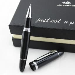 Jinhao 159 Luxury Yellow and Silver Clip Ballpoint Pen with Velvet Bag Free Shipping Rollerball Pens