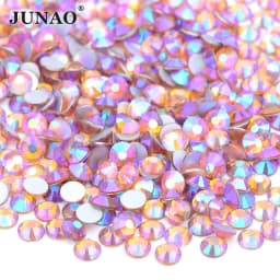 JUNAO 100Gross SS6 SS10 SS12 SS16 SS20 SS30 AB Color Glass Rhinestones Bulk Non Hotfix Flatback Strass DIY Nail Crystal Stones