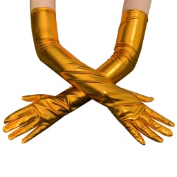 Sexy Patent Leather Long Section Gloves Cosplay Pole Dance Show Black Tight Gloves Show Party Magic Gloves