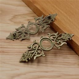 Onebeading Fit 13x18mm Vintage Oval Brooch Blank Setting Bezel Tray Base Cabochons For DIY Making Accessories 5Pcs K06231