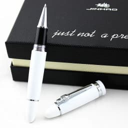 Jinhao 159 Luxury Yellow and Silver Clip Ballpoint Pen with Velvet Bag Free Shipping Rollerball Pens