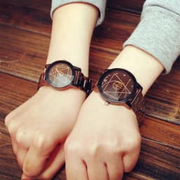 New Couple Watches Men Gear Triangle Pointer Compass Dial Second Hand Watch Women Stainless Steel Watches Relogio Feminino Clock