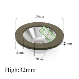75/100/125/150mm Resin Diamond Grinding Wheel Cup Grinder Disc for Carbide Metal Angle Grinder Tool 120/150/180/240/320/400#