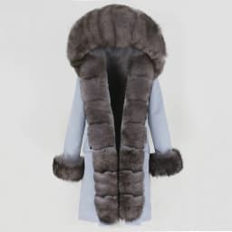 OFTBUY X-long Parka Waterproof Outerwear Real Fur Coat Winter Jacket Women Natural Fox Fur Hood Luxury Outerwear Detachable New