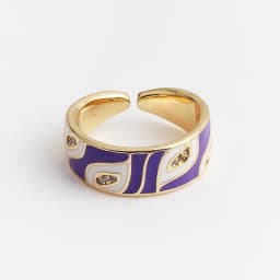 New Design Butterfly Flower Butterfly Enamel Adjustable Wide Band Rings For Women Vintage Open Ring Colorful Jewelry