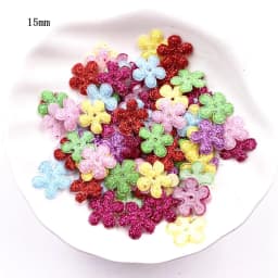 100pcs Glitter Bepowder Nonwoven Kawaii Various Shapes Felt Fabric Patchs DIY Cloth Appliques Bow Embellishments Wedding Craft