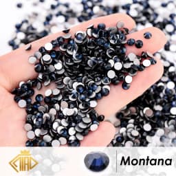 SS6-SS30 Non Hotfix Rhinestones FlatBack Crystal Glass Blue Color Set Glue On Rhinestone For Nail Phone Art Clothes Decoration