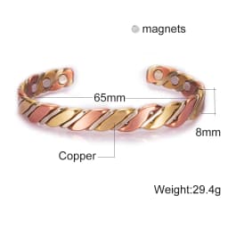 Vinterly Pure Copper Bracelets Men Magnetic Arthritis Relief Adjustable Magnets Cuff Banglse Health Energy Jewelry Women Men