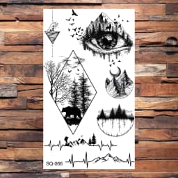 Badge Pirate Temporary Tattoos For Men Adults Realistic Infinite Pirate Ship Lighthouse Fake Tattoo Sticker Body Arm Tatoos DIY