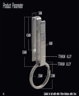 High Quality Titanium Alloy Keychain Men's Super Light Belt Waist Hanging CAR Key Chain Keyring Easy To Use Pendant Belt Buckle