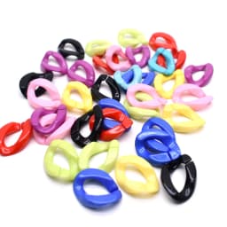 Acrylic Hand Paint Multi Color Twisted Assembled Parts Beads For Women Frosted Resin Pendant Necklace Jewelry Accessorie Finding