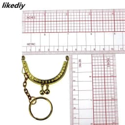 1 Piece 5 CM Half Round Metal Purse Frame Kiss Clasp Lock With Key Ring Bag Parts Accessories