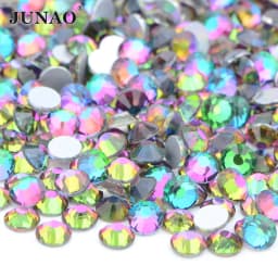 JUNAO 100Gross SS6 SS10 SS12 SS16 SS20 SS30 AB Color Glass Rhinestones Bulk Non Hotfix Flatback Strass DIY Nail Crystal Stones