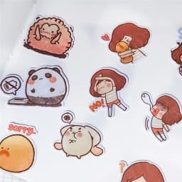 40pcs/pack Cute Korean Characters Girls Decoration Notebook Crafts And Scrapbooking Decorative Thin Paper Sticker Lovely DIY