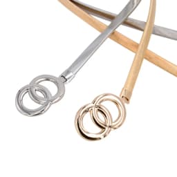 New Double Ring Belt Gold Silver Stretch Elastic Waist Belts for Women Metal Plate Female Lady Dress Waistband ceinture femme