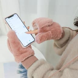 Women Winter Keep Warm Plus Cashmere Thicken Cute Lovely Solid Mittens Full Finger Flip Gloves Outdoor Cycling Windproof Soft