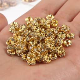 50pcs Brass Crystal Rhinestone Spacer Beads 4/6/8mm Gold Silver AB Color Rondelle Jewelry Makings Findings Bracelet Accessories