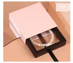 24Pcst Pink Paper Transparent Container Drawer Box Jewelry Display Gifts Weddding Ring Brooch Necklace Party Holder Packaging